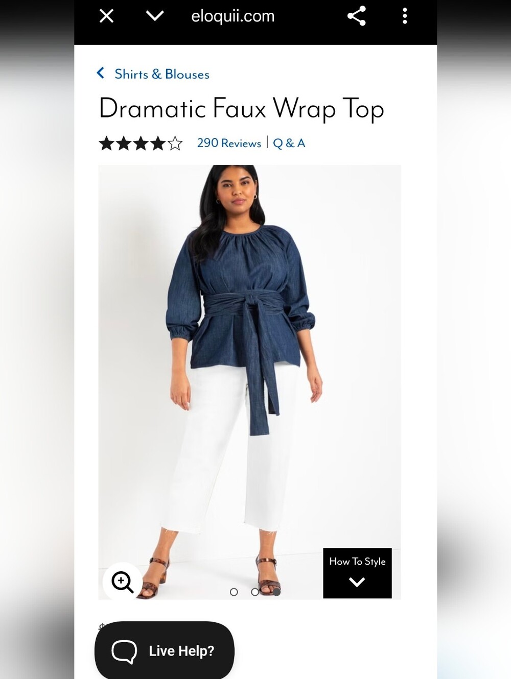 Eloquii Dramatic Faux Wrap Top